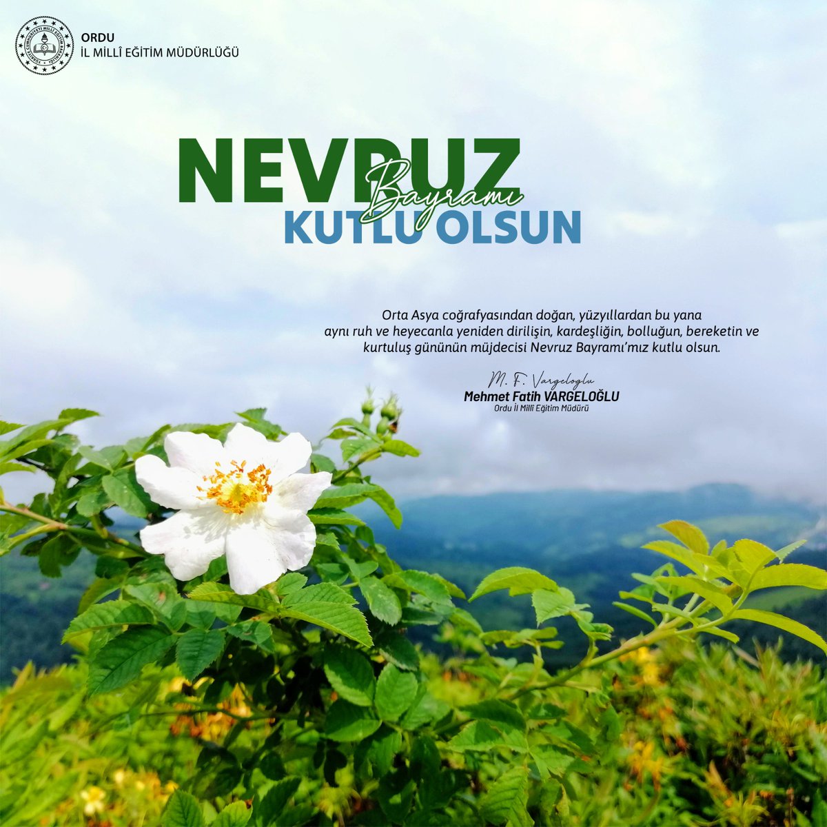 Ordu_MEM's tweet photo. Baharın gelişinin müjdecisi, bolluğun, bereketin ve doğanın yeniden uyanışın ilk günü olan #NevruzBayramı'mız kutlu olsun.
🌿🌺🌷🏵️🌸💮🌿

#eğitimkentiORDU
#Ordu
#Nevruz

@tcmeb @prof_mahmutozer @yunus_arinci @GelenMustafa @tuncaysonel @mhilmiguler @mfvargeloglu @TCOrduValiligi https://t.co/UyHYZEgB5q