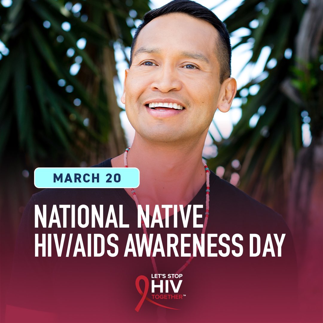 Today, March 20th is National Native HIV/AIDS Awareness Day, a day to promote HIV testing, prevention, and treatment in Indigenous American communities in the U.S. bit.ly/3HMrDr7

#NNHAAD #StopHIVTogether