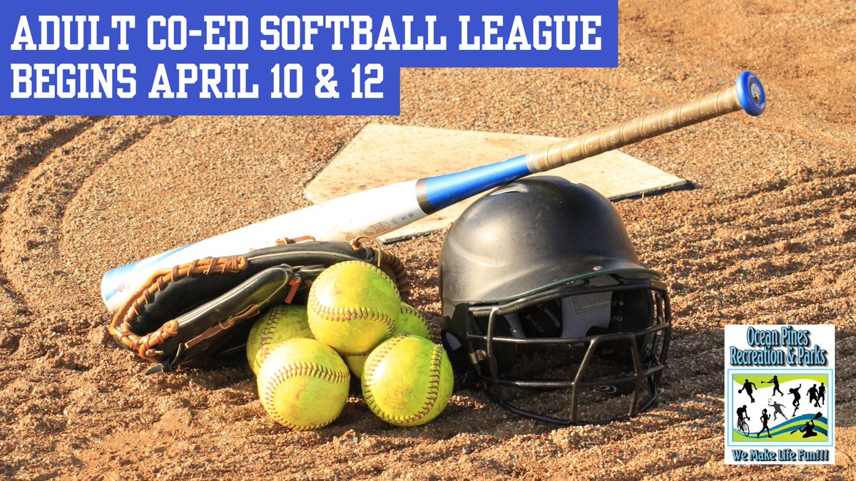 OPRecandPark's tweet photo. Our Adult Co-Ed Softball League returns April 10 &amp; 12! Grab friends, family or co-workers for a fun &amp; fit way to socialize - call 410-641-7052 for info or to register. More: https://t.co/8ERCLTondd https://t.co/lhTcVbY9CF