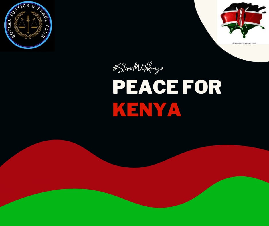 socialjusticea9's tweet photo. Let's advocate for peace during this time for #Maandamano 
We are united Kenyans. Kenya for us - for all. 
#AmaniKenya https://t.co/QfibqrycQX