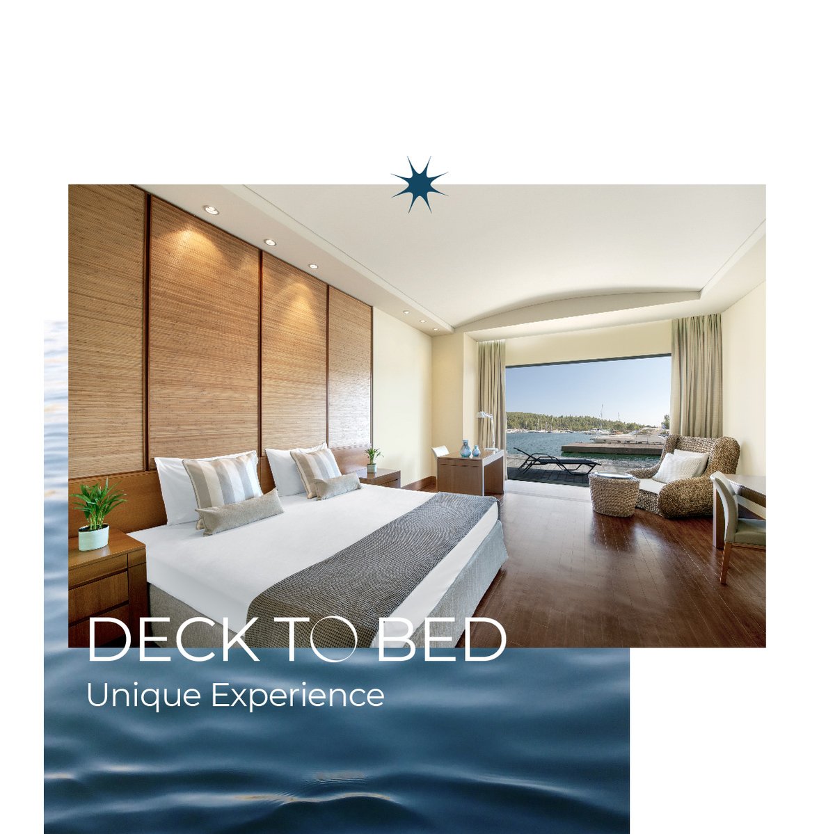 They say that the ultimate luxury is privacy, and we couldn’t agree more. Indulge in the Captain’s Suite, located on #portocarras #marina,  with an individual deck in case you’re arriving on a boat, and large glass panels for effortless in &amp; out living #sithonia #halkidiki