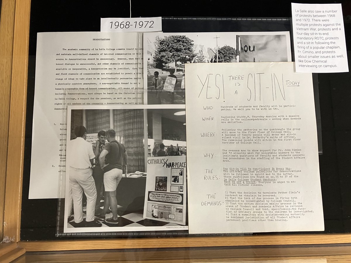 Want to learn more about the history of <a href="/LaSalleUniv/">La Salle University</a>? Stop by the <a href="/ConnellyLibrary/">Connelly Library</a> basement! The University Archives has a two-case exhibit on display covering the last 160 years of La Salle.