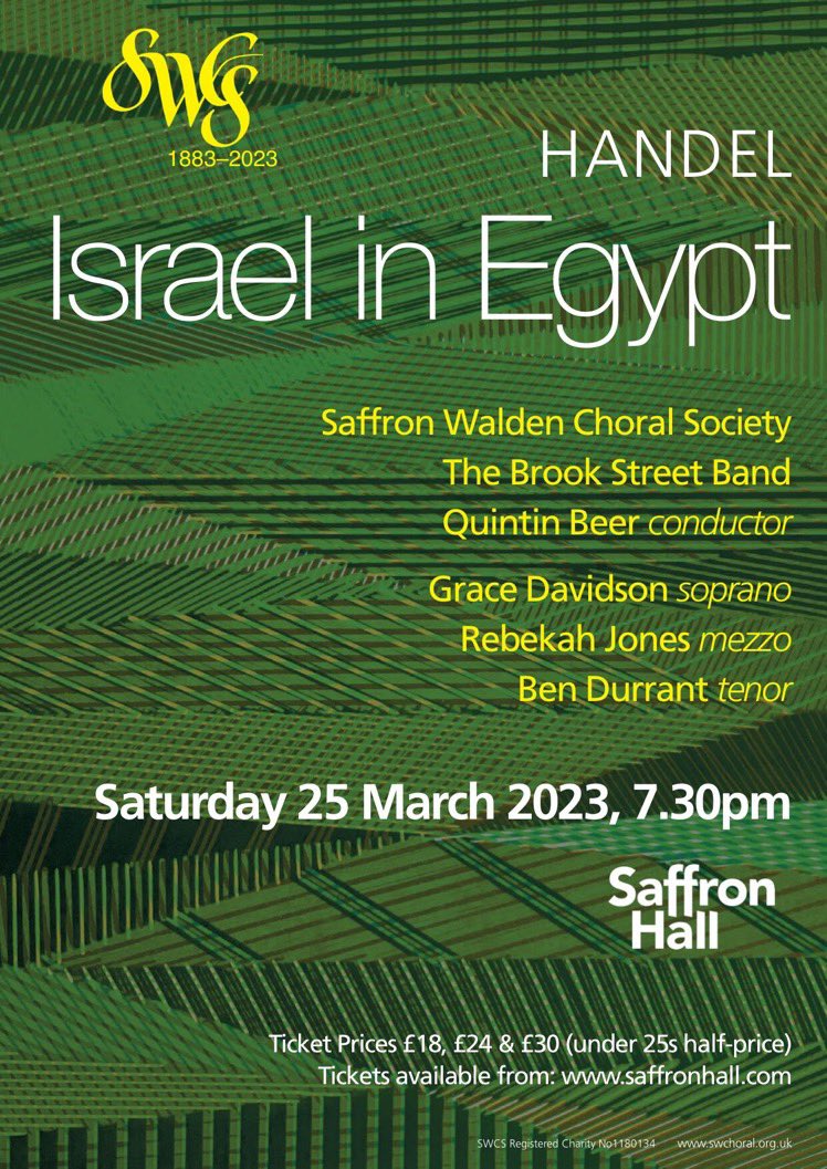 GraceLSDavidson's tweet photo. This coming Saturday 25/3/23 @SaffronHallSW @SWChoralSoc Directed by @quintinbeer1 with @rebekahjmezzo &amp; @bdurrant91 #Händel #IsraelinEgypt 🎟️ https://t.co/CcAqx29rvi 😊 #TheirLandBroughtForthFrogs ���� 🎶 https://t.co/KAVfiLSZ1g