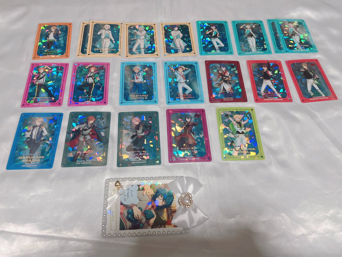 Alie_oa's tweet photo. «交換»
あんスタ ぱしゃっつ ぱしゃこれ SHUFFLE
シャッフル Action Private 特典 ギラギラカード
譲🧸
画像参照(1～14枚目)
求🧸
15枚目 青葉つむぎ
▽条件/詳細ツリーにて▽ https://t.co/QAS6oIjs4E