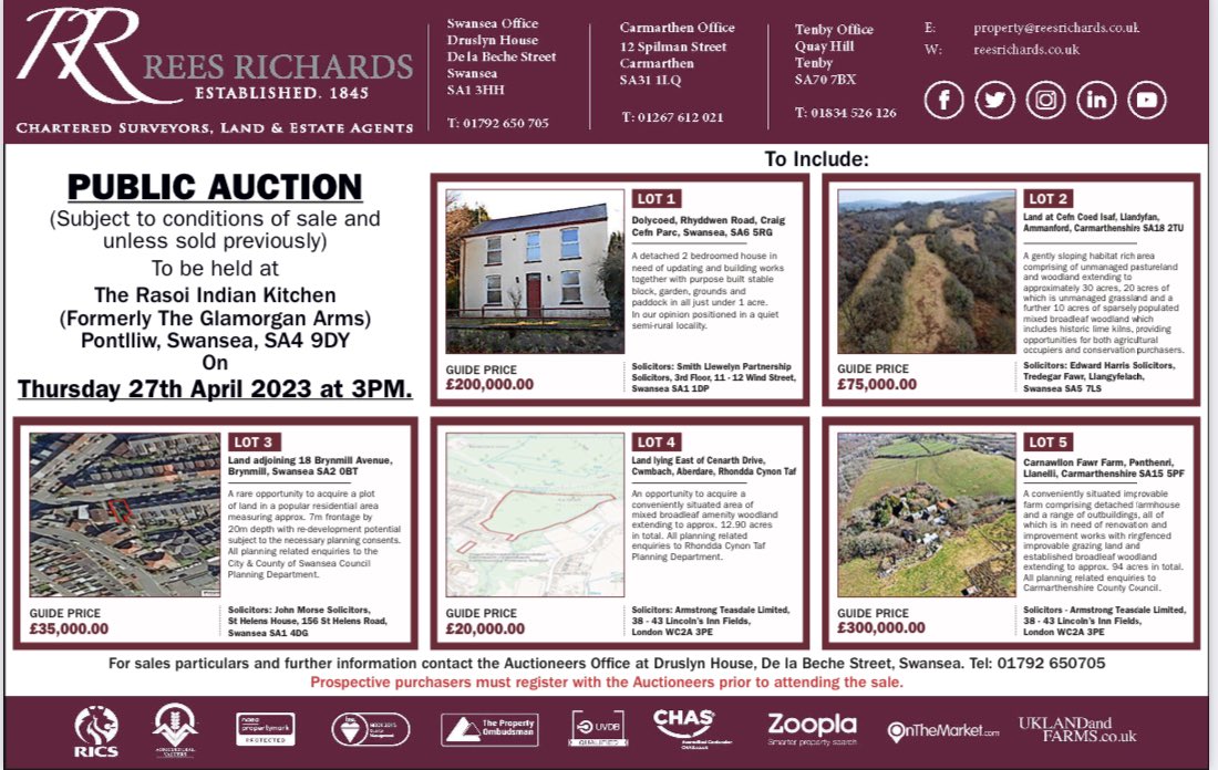 🏡 NEXT PROPERTY AUCTION 🔑

🗓 27 April 2023
🕒 15:00
📍 Rasoi Indian Kitchen, Pontlliw

reesrichards.co.uk/sales/auctions/

📞 01792 650705
📧 property@reesrichards.co.uk