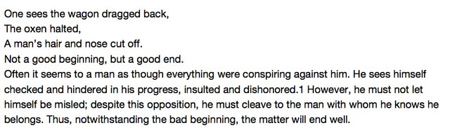 From the I Ching: