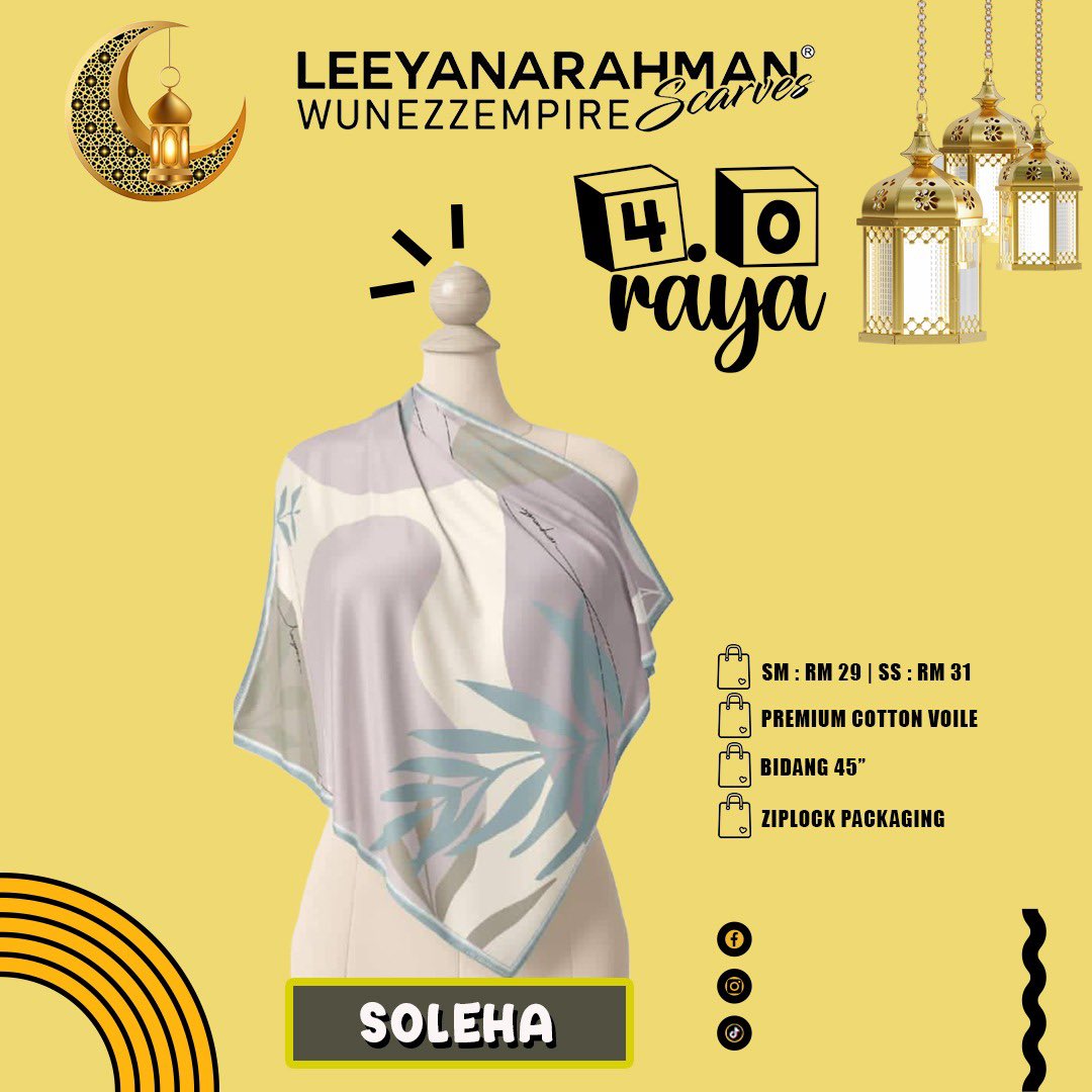 __yemma's tweet photo. 🌸Soleha
🌸RM 29
🌸Material Cotton Voile
🌸Leeyanarahmanscarves (cahaya cinta ramadhan)

Klik link in bio for purchase 😄 https://t.co/ZeZmWJESe1