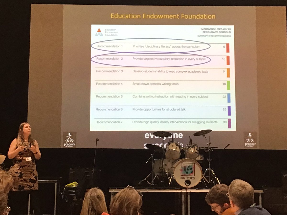 And after a learning walk, we’re hearing from Kathrine Mortimer on the importance of literacies in curriculum planning. #itt #getintoteaching