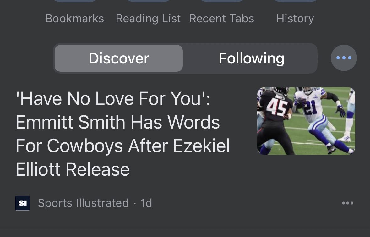 niickrizzo's tweet photo. @SInow this is such a joke… phrasing it like Emmitt was bashing Zeke when we all know it was nothing like that. I’m embarrassed to even follow this bs. https://t.co/CBR7xl7uMe