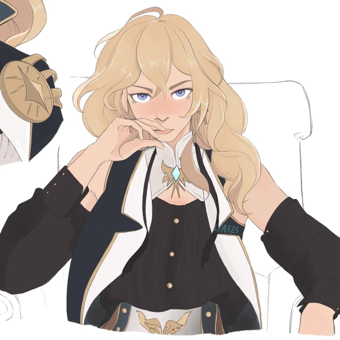 some very self-indulgent jeans i tidied up for her birthday and then forgot to post #jeangunnhildr #genshinimpact #原神 