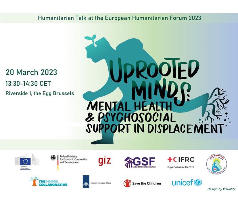 RutErdelyi's tweet photo. Mental strength decides survival. Embracing Uprooted Minds: Mental Health and Psychosocial Support in Displacement - an essential #humanitarian talk at the #EuropeanHumanitarianForum #EHF2023 #MHPSS #MentalHealth #minimumservicestandards #needsassessments https://t.co/JfomcyBkUA