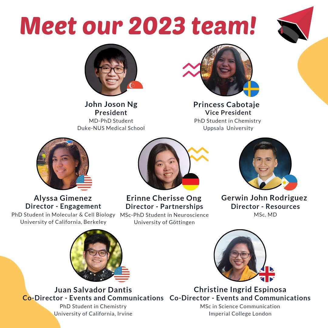 gradmap_ph's tweet image. Introducing the new GradMAP leadership - a team of dedicated #PinoyScientists committed to empowering Filipino 🇵🇭 undergrads pursuing grad studies in STEM and related fields. We hope to provide STEM opportunities to Filipinos and help break barriers in STEM representation. 👩🏻‍🔬🧑🏽‍🔬🌏