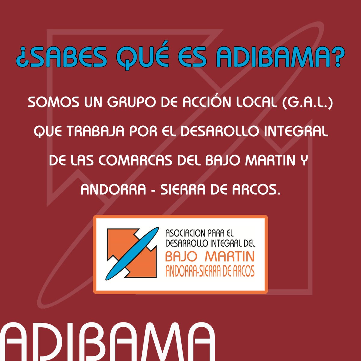 adibama's tweet photo. #ADIBAMA, es la Asociación para el Desarrollo Integral del Bajo Martín y Andorra Sierra de Arcos. Una Asociación sin ánimo de lucro formada por representantes del tejido socioeconómico nuestras comarcas.
#Queremosquenosconozcas #SomostuGAL #EstrategiaDesarrolloLocalLEADER2327 https://t.co/FAGRm5qSPR
