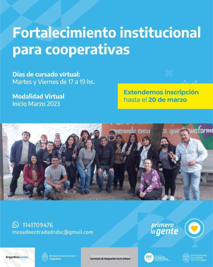 MarceloMirkin's tweet photo. ▶️ Tenes tiempo hasta hoy para inscribirte a este curso destinado a emprendedores y cooperativistas. Es virtual y gratuito.
#Extensionnosconecta https://t.co/cHv1t5hWvN