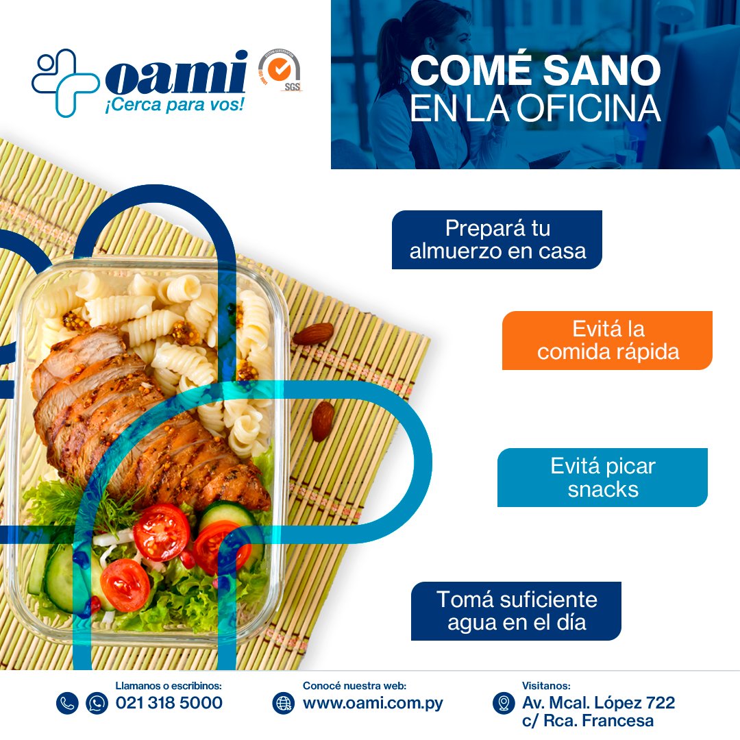 OamiPy's tweet photo. ¡Nada mejor que ahorrar y comer mejor! 🥗

Te dejamos unos consejos para el almuerzo durante la jornada laboral. ☝️

Elegí opciones saludables y frescas:
🍚 Arroz y pechuga de pollo
🥗 Ensalada con atún

¿Qué otro almuerzo saludable recomendás? Respondé este tuit ⬇️ https://t.co/T5vPwB1LpF