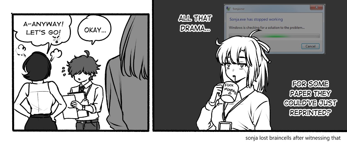 Pengu1nHero's tweet photo. I miss making comics haha
Miss Endo is @/AdrianRavenhart
Sonja is @/khatnid who also gave me the idea for misleading content, you know me well, Catnip 😂
#olverse https://t.co/Mfpq2MFsFv