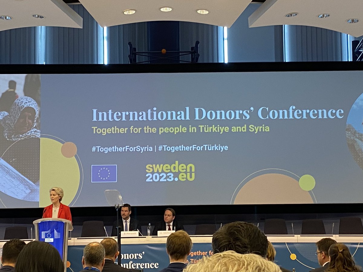 tuerkner's tweet photo. @ebrd at the International Donors’ conference for Türkiye and Syria. We will make a sizable pledge of EUR 1.5bn over the next 2 years to help people and companies in Türkiye. https://t.co/T05Dwv21Dj
