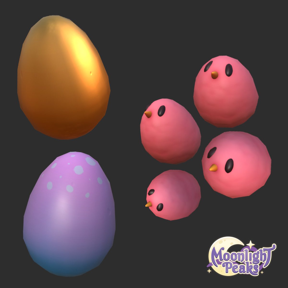 One of the many animals you can tend to on your farm! Chunky chicken by <a href="/Toobsvdm/">Toob van der Meer</a> 🐥✨

#b3d #Blender3d #indiedev #gamedev