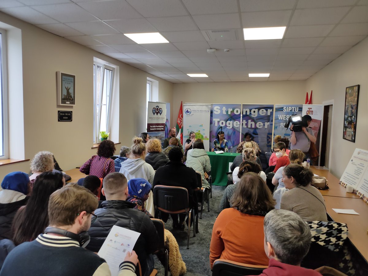 Fantastic and encouraging crowd here at the launch of Galway Communities Against Racism and Discrimination in SIPTU offices Galway! 
#refugeesarewelcomehere 
#Travellerhomenow
#Galwayforall
