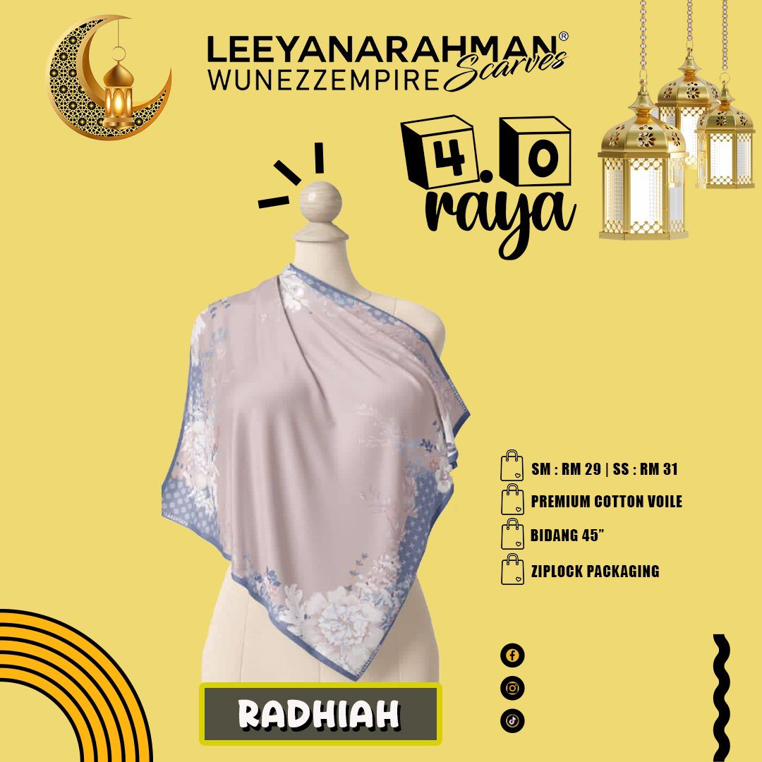 __yemma's tweet photo. 🌸Radhiah
🌸RM 29
🌸Material Cotton Voile
🌸Leeyanarahmanscarves (cahaya cinta ramadhan)

Klik link in bio for purchase 😄 https://t.co/NB7sLNxHTR