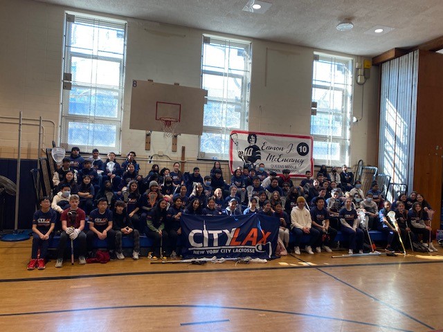 BELLAcademy's tweet photo. BELL Academy and JHS 185 held a free lacrosse clinic for our students this Sunday, thanks to our partnership with CityLax.  It was a fun and active morning! #BELLStrong! #NYCSchools #NYCSchoolsD25 https://t.co/v5BHHwYVN0