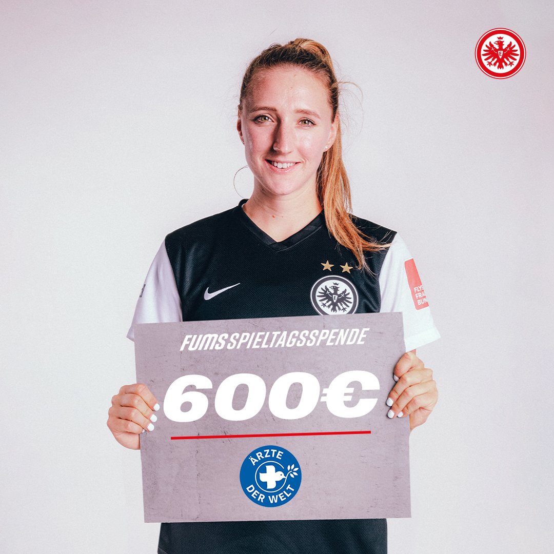 Stolze 6⃣0⃣0⃣ Euro sind an diesem Wochenende durch die <a href="/fums_magazin/">FUMS</a>-#SPIELTAGSSPENDE zusammengekommen - wir freuen uns, sie an <a href="/aerztederwelt/">Ärzte der Welt</a> spenden zu können! 🙌

#SGE #EintrachtFrauen #DieLiga