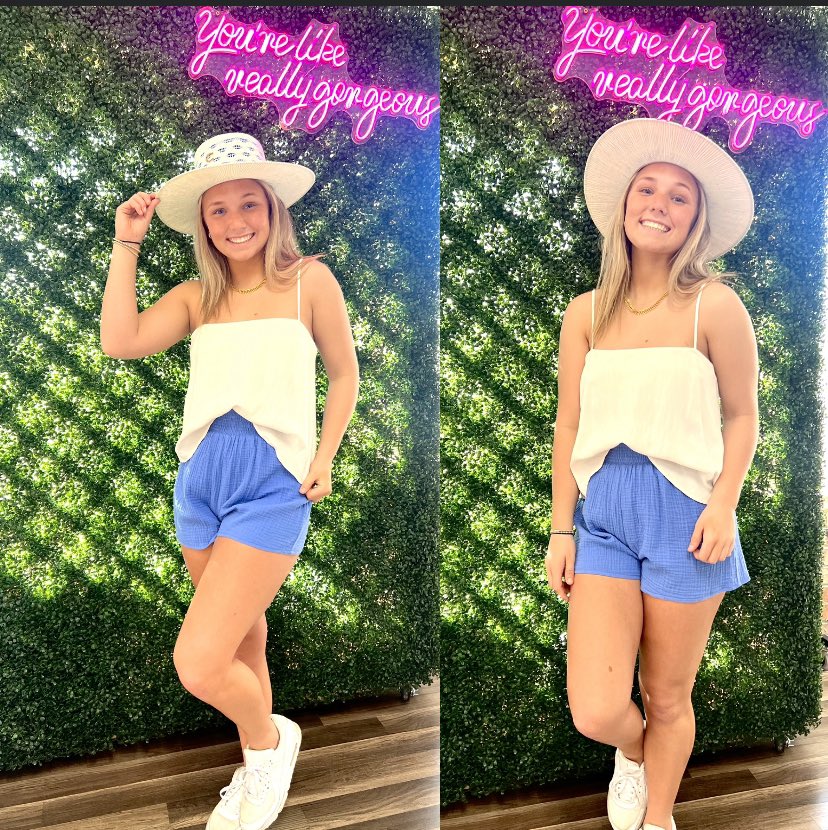 You’re like really gorgeous! 💙🤍

Annie Tank - bit.ly/3LGzA53
Blue Roan Hat - bit.ly/3LBNB3Y

#Tank #AdjustableStraps #Flowy #Shorts #Gauze #PacificBlue #Hat #BlueRoan #Charlie1Horse #Women #VanillaFringeBoutique