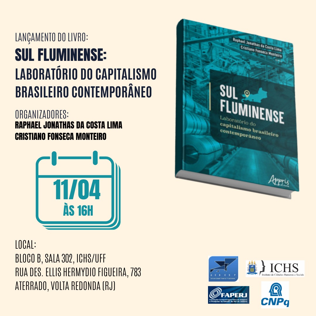 rodrigosallesps's tweet photo. No dia 11/4, às 16h., os amigos @raphaeljonathas e     Cristiano Monteiro irão lançar a coletânea "Sul Fluminense: laboratório do capitalismo brasileiro contemporâneo". O evento será realizado na ICHS/@UFF, em Volta Redonda, e estarei lá pra prestigiar. https://t.co/sDUlEENfWw