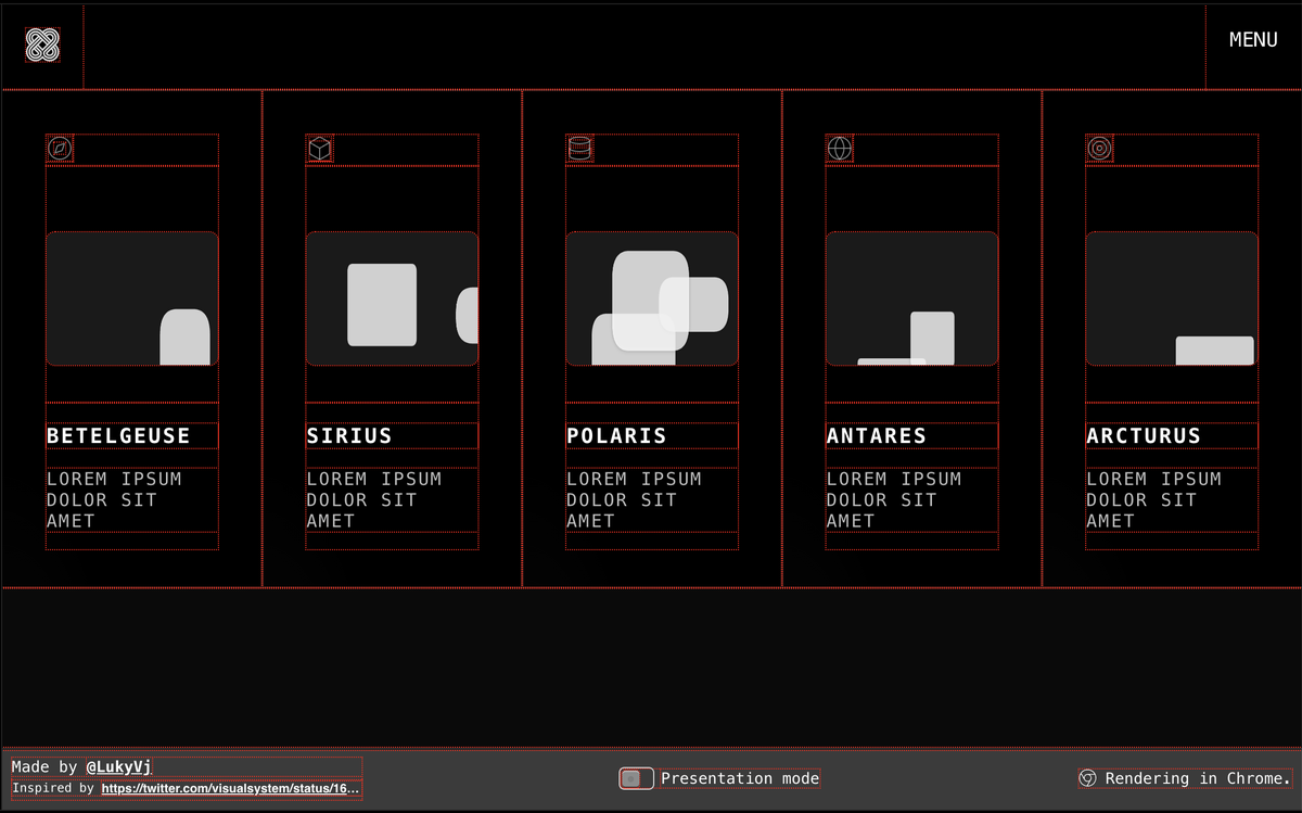 👋 Sharing a little trick I often when writing CSS. 

Put that variable in your :root: 
```
:root { --debug: 1 } // or 0 to disable
```
And later on: 
```
*,
*:before,
*:after {
  outline: calc(var(--debug) * 1px) dotted red;
}
```
Result ⬇️
#css #frontend #webdesign