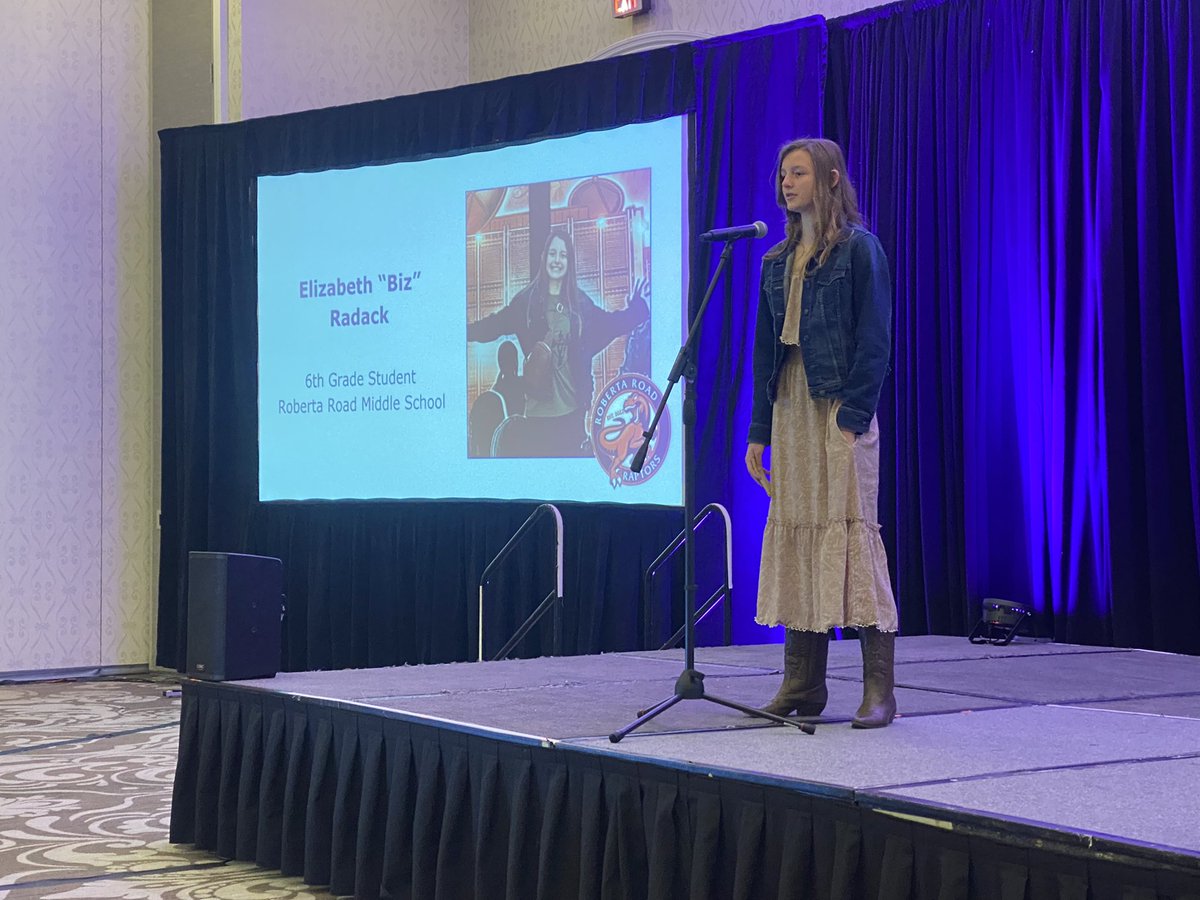 FreebirdsShire's tweet photo. Loved hearing from Elizabeth “Biz” Radack, 6th Grade student from the Chinese Immersion program at Roberta Road Middle School @CabCoSchools. Biz greeted us in 中文 and introduced our keynote speaker @mr_Alsheimer WOW!!! Excited to be @NCMiddle @ParticipateLrng #UnitingOurWorld https://t.co/vvQ7iQehj7
