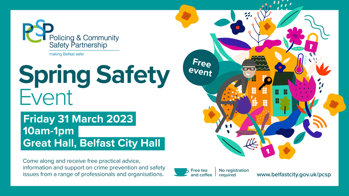 You're invited to our FREE  #SpringSafety Event on Friday 31st March! There will be info on preventing burglaries, identifying fire hazards, spotting scams and stopping leaks plus lots more. Digiskills will also be on-hand to offer a cyber security audit of your phone or tablet.