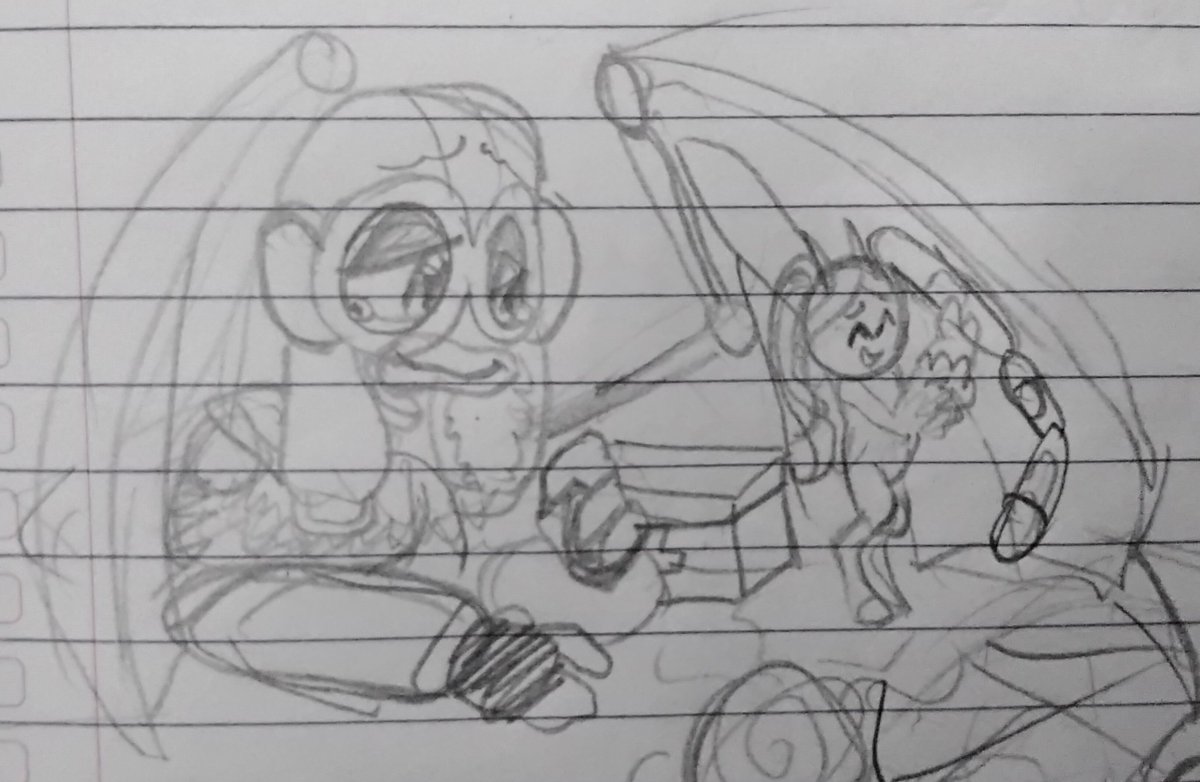 SalwaCreations's tweet photo. Doodles of Parlsona and Air Epic Wubbox together ^u^ 💛💕
Maybe I'll thicken the lines with my pen someday ,,

#mysingingmonsters #MySingingMonstersFanart #MSMFanart #Parlsona #Wubbox #EpicWubbox https://t.co/GUvvYAzgPB