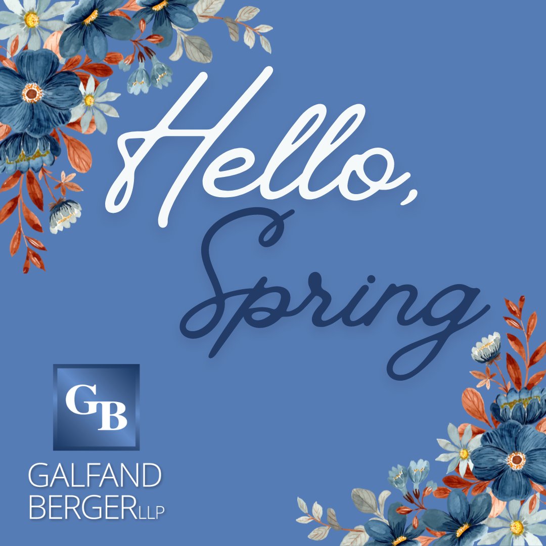 Goodbye, Winter! Happy First Day of Spring!

#GalfandBergerLLP #PhilaLawFirm #Philadelphia #Spring23 #FirstDayOfSpring