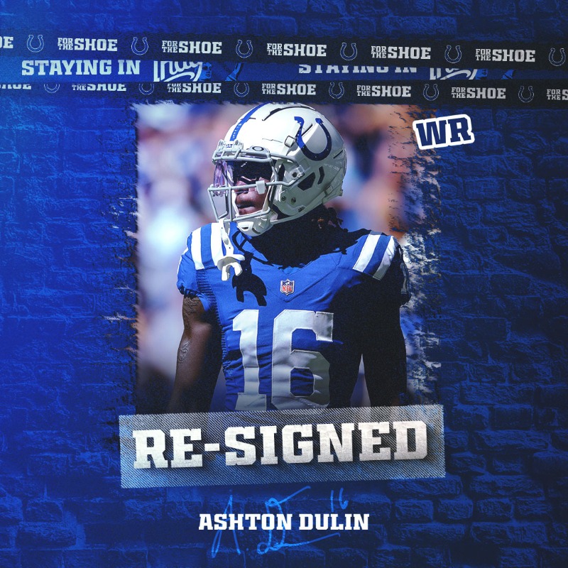 Indianapolis Colts on X: 'We have re-signed WR Ashton Dulin.' / X