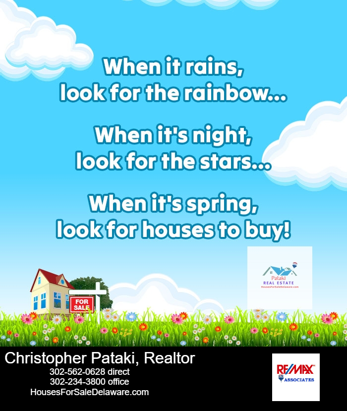 Happy Spring to All.   I am here to help you with your spring real estate checklist. #buyingadelawarehouse #sellingyourdelawarehome #patakirealestate #remaxassociates #housesforsaleindelaware