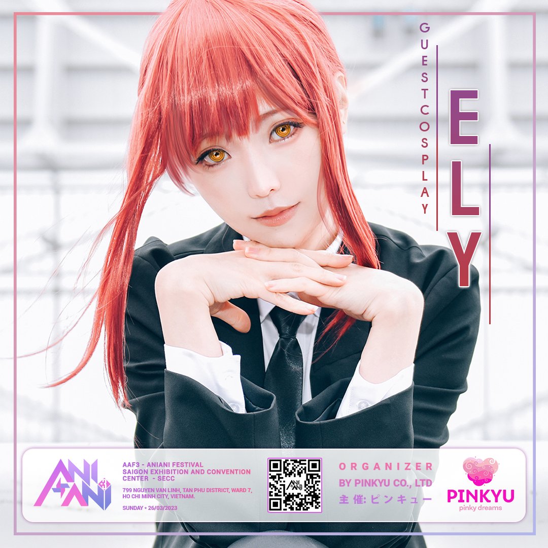 AniAni_EN's tweet photo. 『💙 AAF#3 - GUEST COSPLAYER 💙』
Proudly present to you our Special Guest Cosplayer -
@Ely_eee!
It’s time to get your schedule ready for Ely!
⏰『AAF#3』SUNDAY * 26/03/2023.
📌 VISKY EXPO - HALL A1.
📌 QUANG TRUNG Software City, District 12, Ho Chi Minh City.
💙 #AAF3 #AniAni https://t.co/wVVS6BhB8u