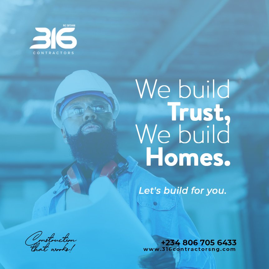 316Contractors's tweet photo. Trust is one of our core values! We don't just build, we ensure good relationship and trust with our client.
We are 316 Constructors!

#316contractors #constructionthatworks #buildingdesign #buildingconstruction #roadconstruction #realestate https://t.co/SV0QnwEEKA