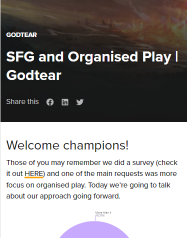 SteamforgedLtd's tweet photo. You might have seen us talking about Organised Play lately - here's a little bit about why!

https://t.co/h2ue7Z5Ogk

#godtear #steamforgedgames #organisedplay https://t.co/X0TP30kgHy