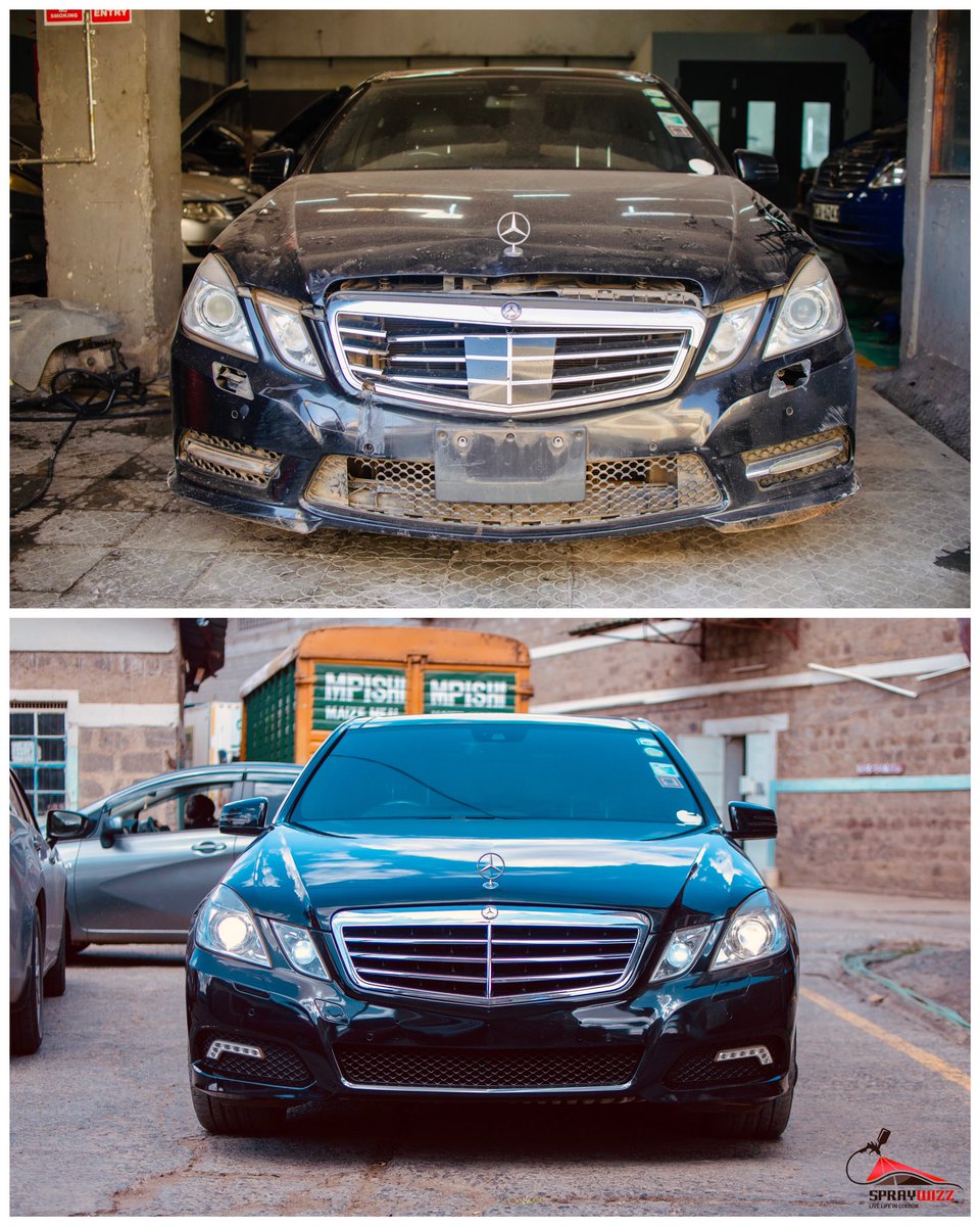spray_wizz's tweet photo. #W212 Before &amp; After👌🏾👌🏾
For all your accident repairs soulutions, talk to us😎
Call us on +254 759 386 083 | +254 715 713 016
📍We are located along Enterprise road, Softa
#spraywizz 
#bodyshop 
#autobodypaint
#automotive 
#restoration https://t.co/s9Ddait6MB