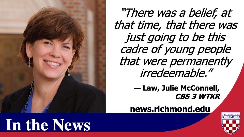 @URLawSchool professor Julie McConnell is interviewed as a featured expert in this @WTKR3 news story about the #Juvenile justice system. https://t.co/24ZcHRv49h https://t.co/7J8kwLZH5Z