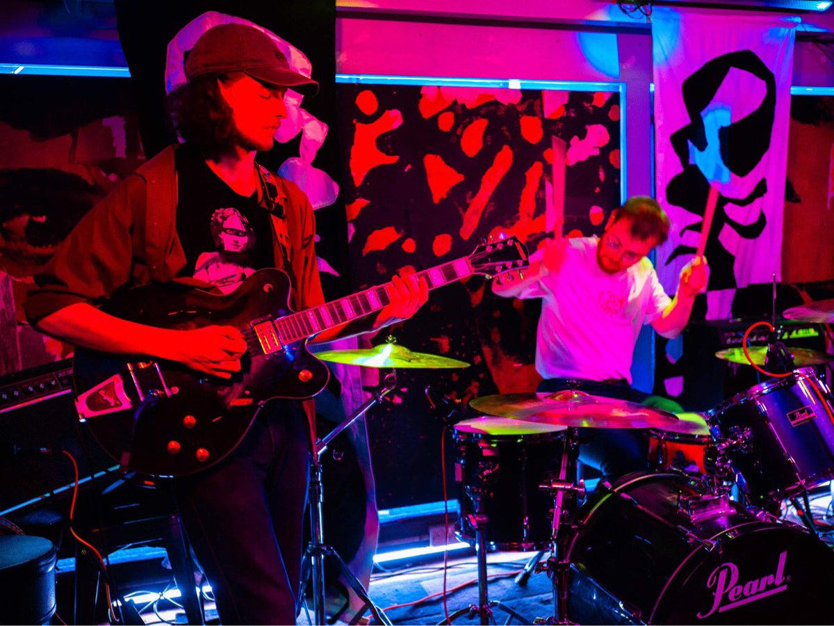 FuzzyLopMusic's tweet photo. FRIDAY BABEY 
you can dance with us 
+ Moonsoup 
+ Musica 
+ Aaron Donaldson 

8 squids for four bands is no too shabby I say 

c u @ 13th note 

fanks for making us look like pretty neon babies at bloc 
📸: david williamson https://t.co/CEtMyqRsly