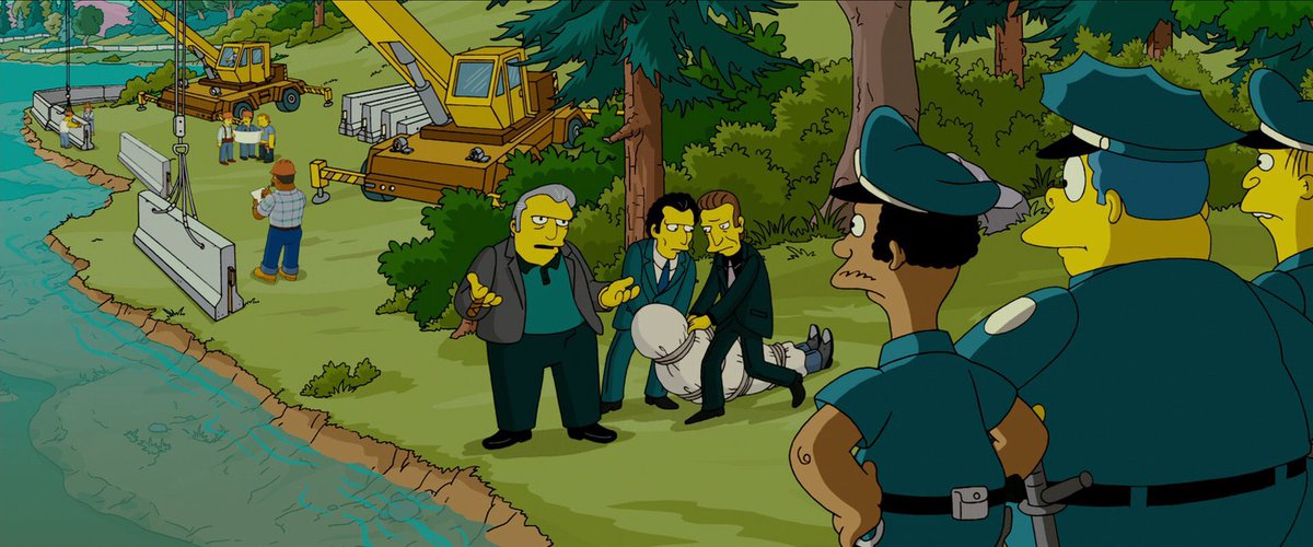 Sorry, sorry. No dumping in the lake.

Fine. I will put my yard trimmings in a car compactor. 

Chief, I think there was a dead body in there.

I thought that too, until he said "yard trimmings." You gotta learn to listen, Lou.

#TheSimpsons