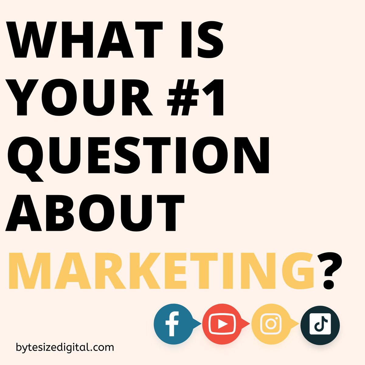bytesizesocial's tweet photo. What marketing questions do you have? Drop them below and an expert on our team will share their knowledge on the subject! https://t.co/WEDXt2H56N