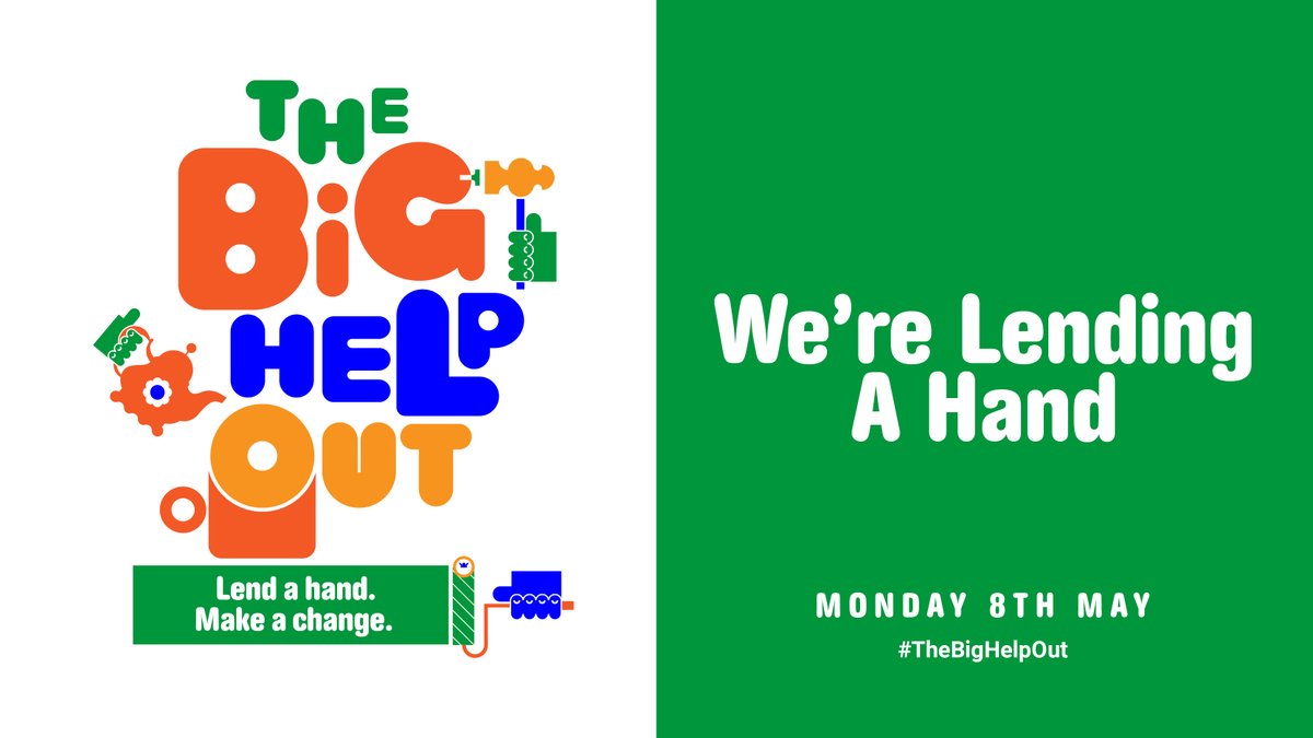 We’re joining the #TheBigHelpOut, which launches today!🥳

Save the date for Monday 8th May and join us in helping volunteers throughout the UK who make a real difference in your community. Want to know how to get involved? Here’s all the info you need 👇
bit.ly/409X7z6