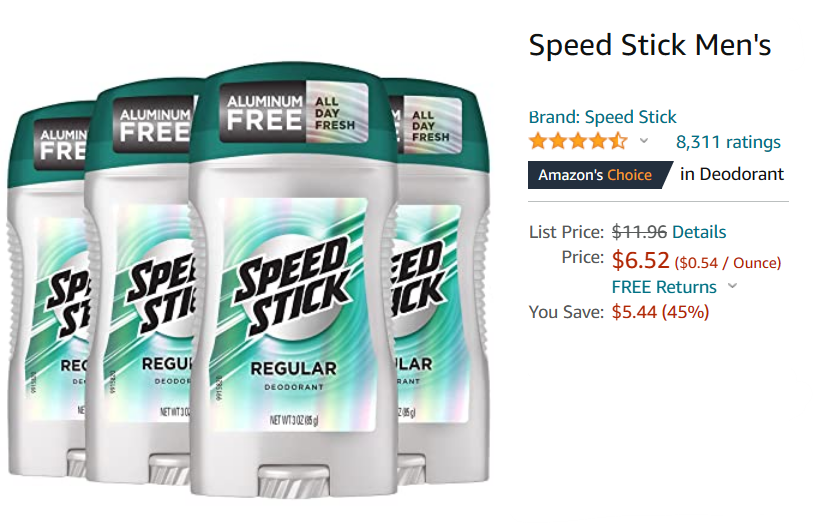 Singletosuburb's tweet photo. Huge savings on Speed Stick Men's Deodorant, Regular (3 Ounce, 4 Pack)! 
https://t.co/y97iqJJ3qM
Ad
#men #deodorant #sale #clearance #amazonprime #freeshipping #speedstik #sports https://t.co/hGCQJaLtSu