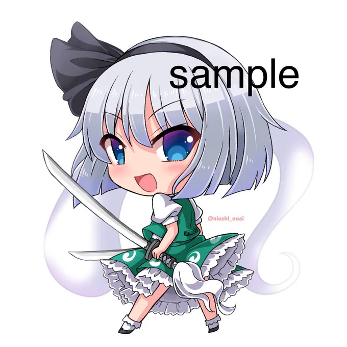 面白いタグが回ってきたので2年前ぐらいに描いたデフォルメ妖夢と割と最近描いた通常頭身妖夢#東方#デフォルメ絵描きの通常頭身絵 