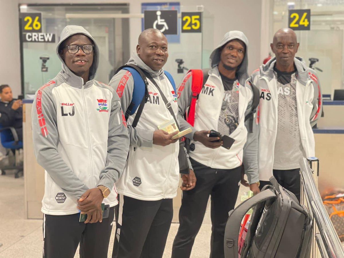 esohnasports's tweet photo. The Gambia 🇬🇲 National Team local staff Earlier this morning Have arrived in Casablanca, Morocco ahead of the AFCON qualifiers against Mali. 

The International And Playing Staff Will Arrive Later Today

📸: GFFMEDIA https://t.co/SVbNZlAFaB