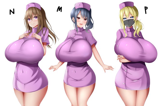 いま作ってるCG集の主要キャラの立ち絵(仮)です🏥 