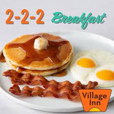 Hungry, but not too hungry? We've got you covered! Stop by your local Village Inn for our 2-2-2 breakfast today! #breakfast #AllDay