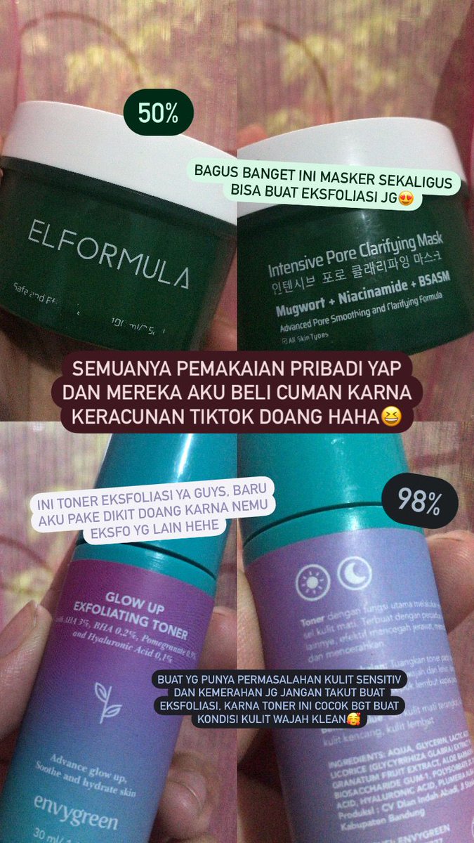jynomin's tweet photo. 💅🏻💄 wts preloved skincare &amp;&amp; makeup ..ᐟ  :; want to sell

♡ ⁀   Envygreen Glow Up Exfoliating Toner Rp. 25.000

�� 💁🏻‍♀️✔️ NEGO ALLOWED ⋆࿐ https://t.co/JClhwmcEHc